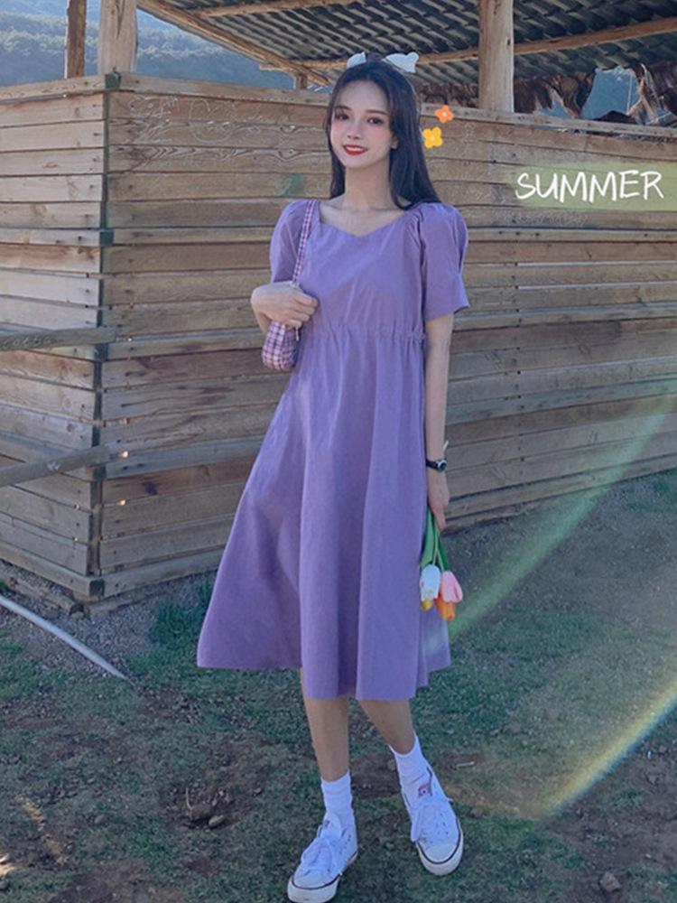 Very fairy French niche Platycodon skirt women's new fresh Korean version student slimming dress literary women summer