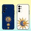 Sun Moon Phone Case For Samsung S25,S24,S21,S22,S23,S30,Ultra,S20,Plus,Fe,Soft Silicone Black Cover