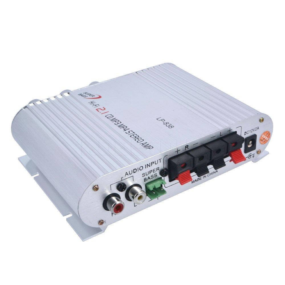 Eaglerich LP-838 Mini Hi-Fi CD MP3 Radio Auto Mașină Motocicletă Audio Casă Stereo Difuzor de Bas Amplificator Subwoofer Booster Player 12V 20W