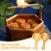 MidAutumn Festival Moon Cake Maker Flavor/Flower Moon Cake Molds Cookie Stamps Hand Press Cookie Dessert Cutter