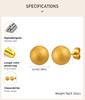 Matte Round Beads Ball Stud Earrings for Women, Stainless Steel Piercing Jewelry Hypoallergenic 6mm/8mm/10mm