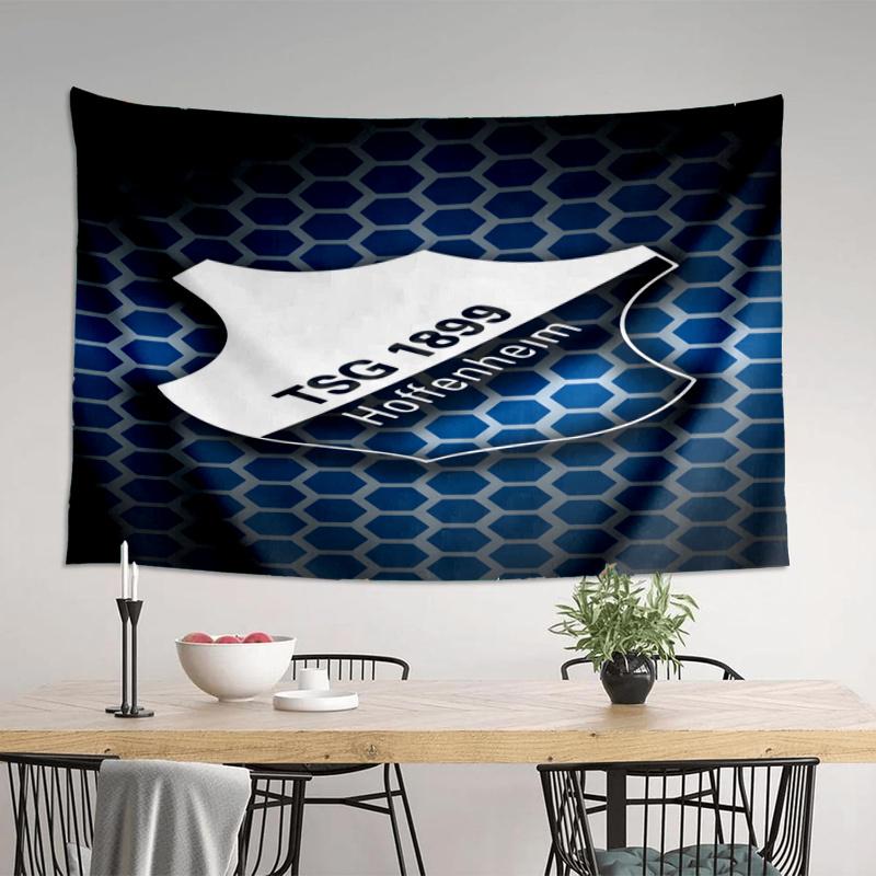 Hoffen-heim Wappen bedruckte Wandteppich, Stoff Wandteppich Wandbehang Dekoration für Schlafzimmer, Wohnzimmer, Studentenwohnheim Heimparty Fan Geschenke