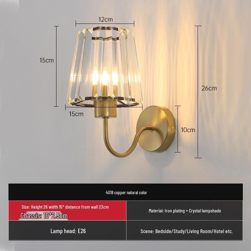 2025 Luxury Crystal Glass Wall Lamp for Bedroom, Villa, Corridor, or Entrance