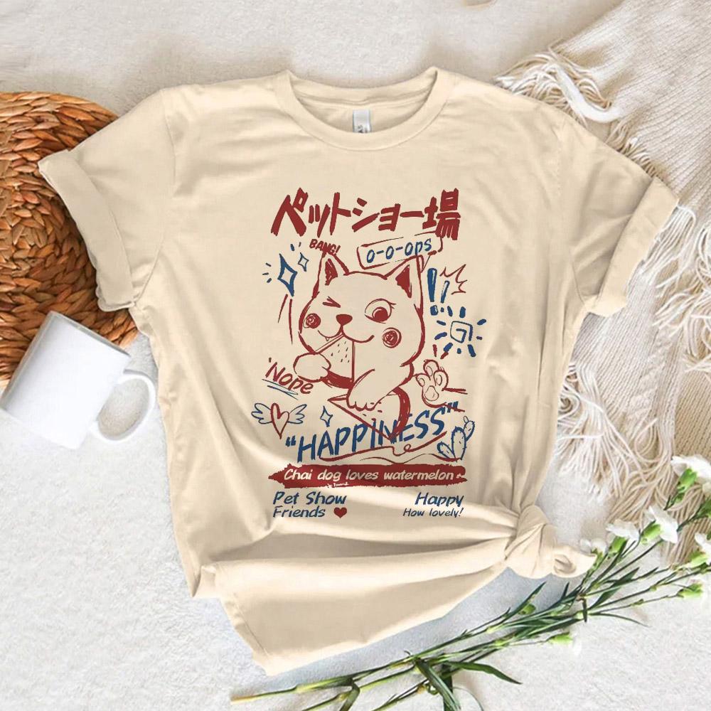 Cute Cat Top Women Harajuku Japanese Funny Tshirt Girl Comic Y2k Funny Clothing