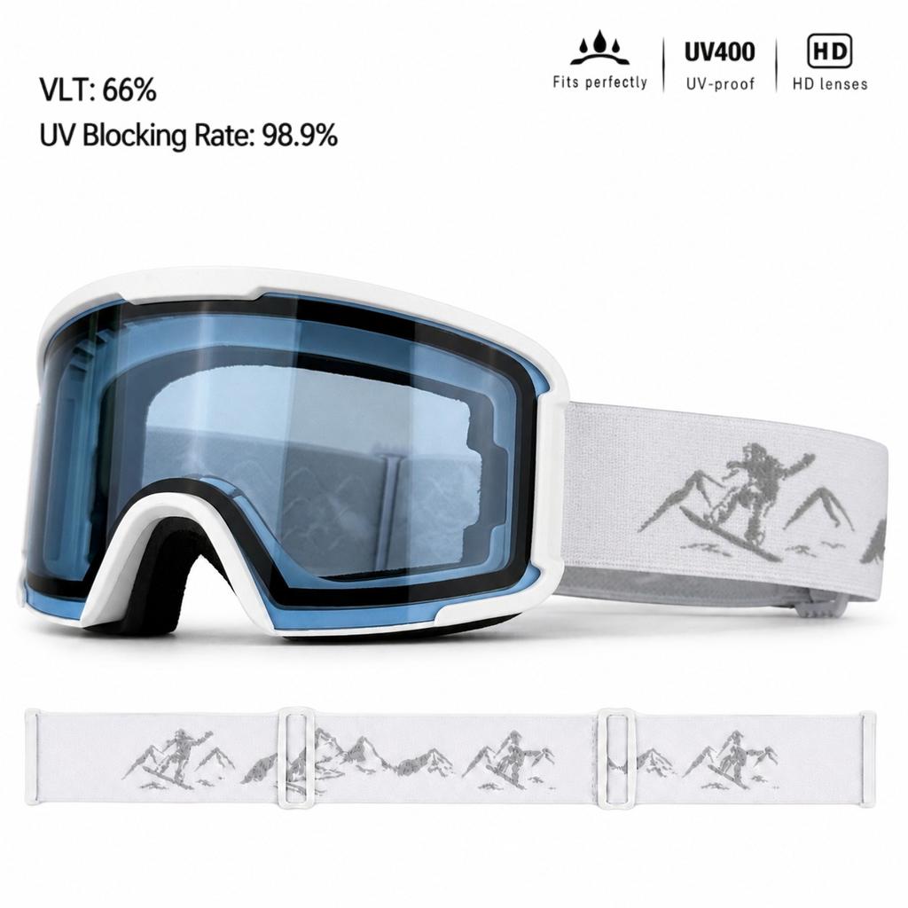 High-definition, impact-resistant ski goggles with comfortable sponge padding, windproof snow goggles for outdoor sports
