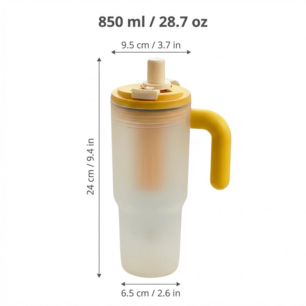 Transparent Plastic Water Bottle With Straw&Strainer Travel Sport Portable Drinking Bottle Large Capacity Heat-resistant Tumbler