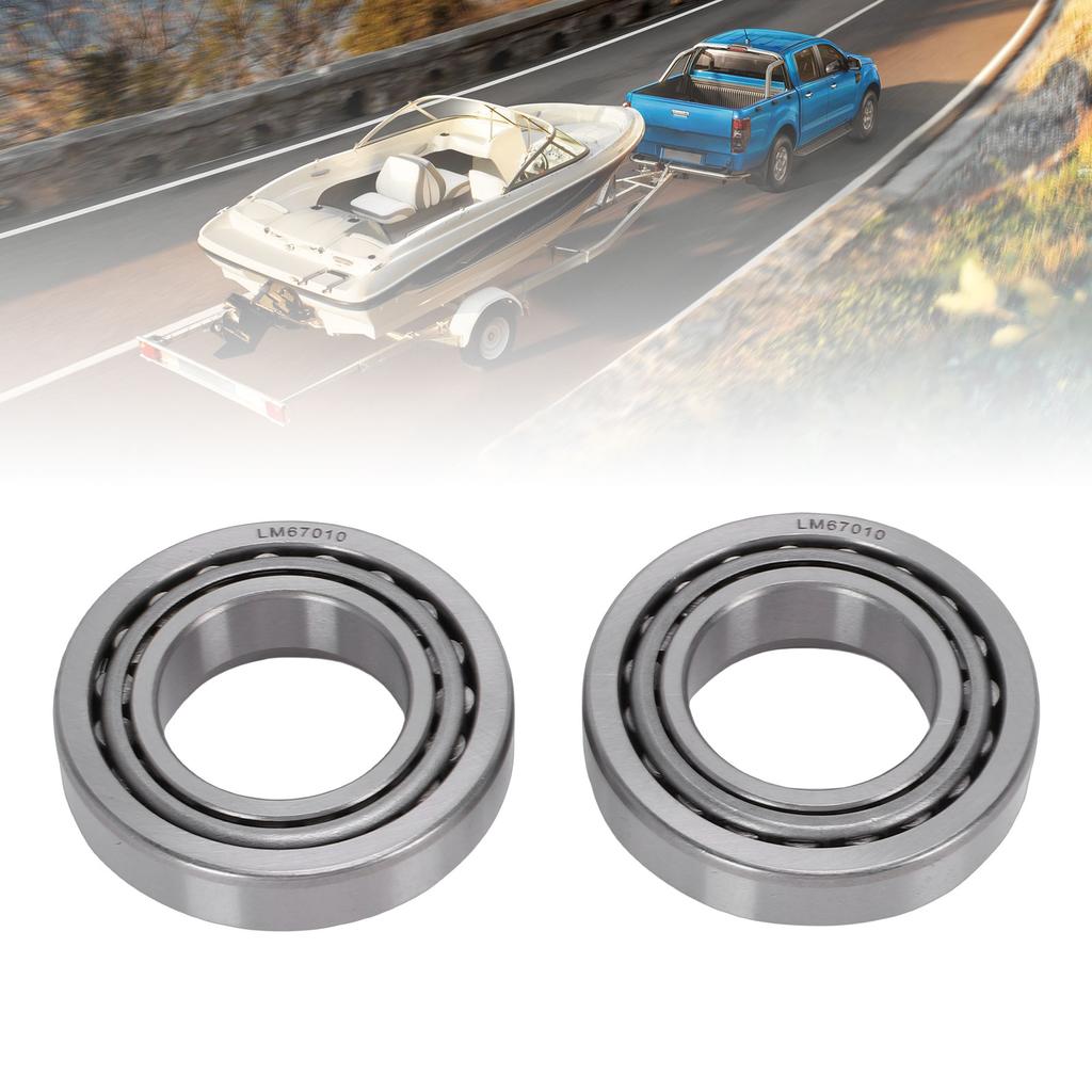 2 Seturi Set rulmenți conici LM67048 Oțel prelucrat de precizie Rulmenți butuc roată remorcă Pentru axe de remorcă de 5000-6000 lbs