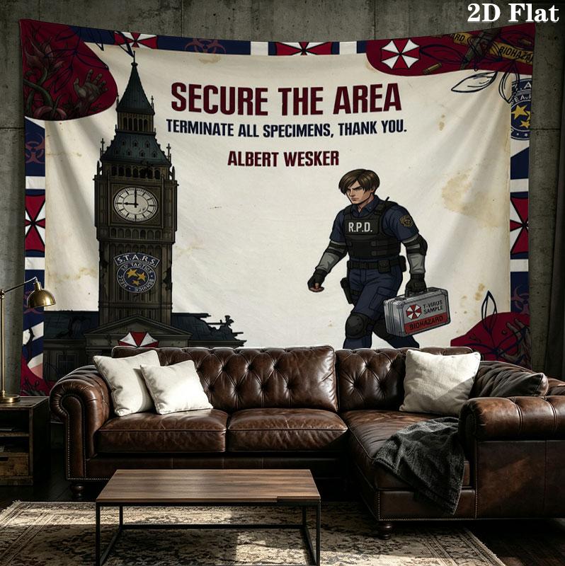 Resident Evil Wall Tapestry Aesthetic Wall Hanging Printed Fabric Blanket Decorative Tapestries For Bedroom Living Room Home Decor