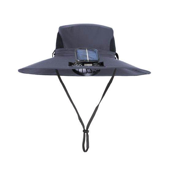 

Кепка с солнечной батареей и аккумулятором 800 мАч, зарядка через USB, солнечная, для рыбалки на открытом воздухе, с водонепроницаемым покрытием, сетчатый дизайн, детская солнцезащитная кепка темно-серого