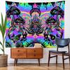 Psychedelic Mushroom Skull Wall Hanging Trippy Rainbow Swirl Third Eye Tapestry Hippie Dorm Bedroom Decor Cloth
