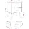 OLDEN Nightstand Gray and Brown Solid Pine Wood