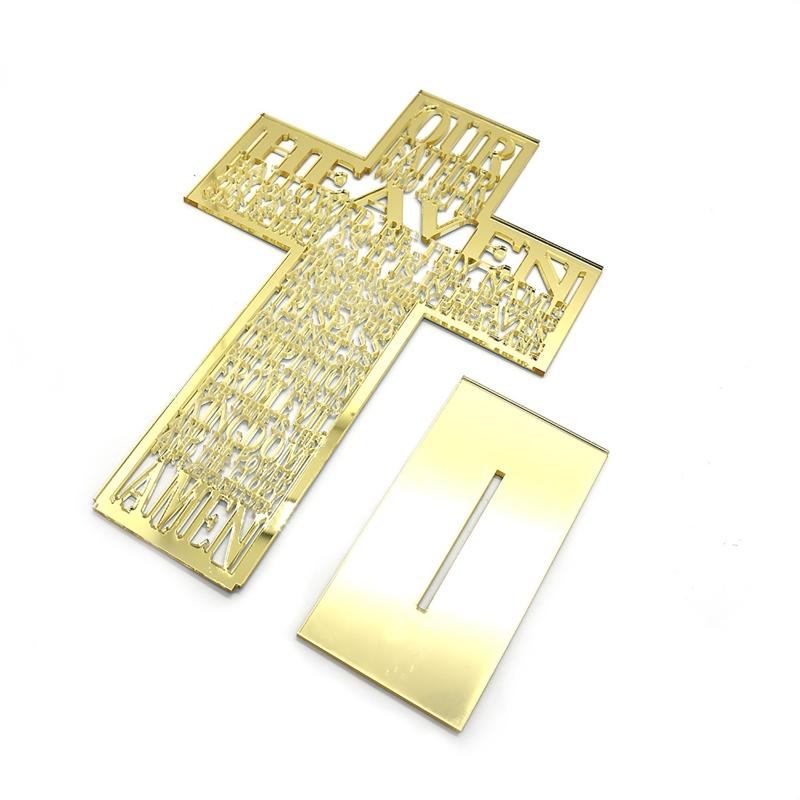 21cm Hollow Out Acrylic Scriptures for Cross with Stand Jesus Christ Catholic Bible Religious Christian Standing for Cross A0KF