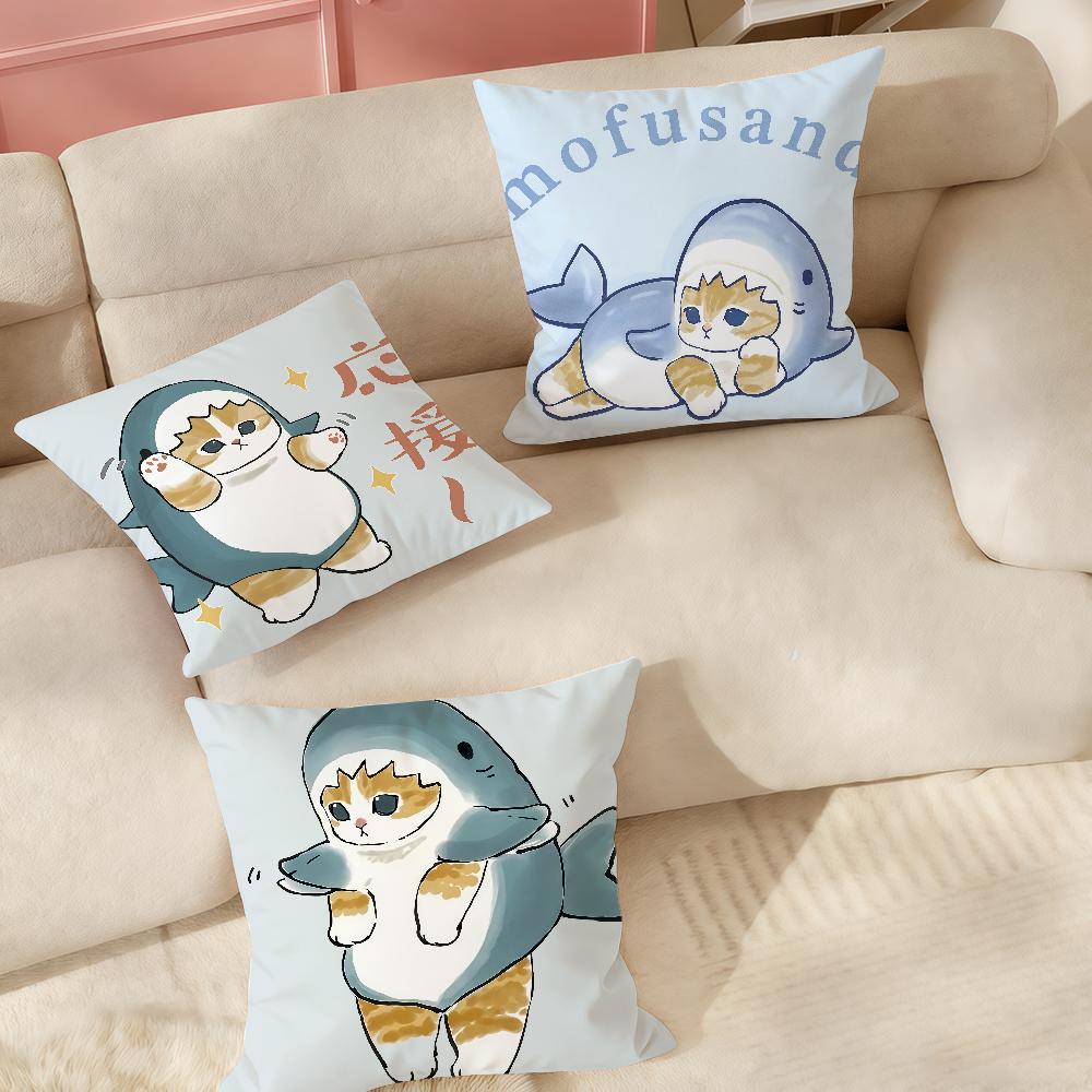 Cartoon M-Mofusand C-cat Cute Pillow Case Applicable Space For Guest Rooms Interiors Cars Office House Decoration