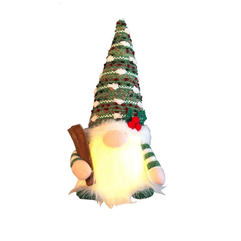 Sled Doll Christmas Ski Gnome Led Light Rudolph Decor Home Xmas New Gifts Year
