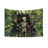 Mystical Skeleton Gothic Nature Tapestry Perfect for Bold Unique Enchanting Mysterious Artistic Home Decor