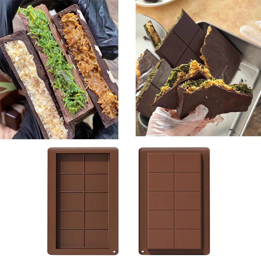 Dubai DIY 10-Cell Silicone Chocolate Mold for Waffle Cubes