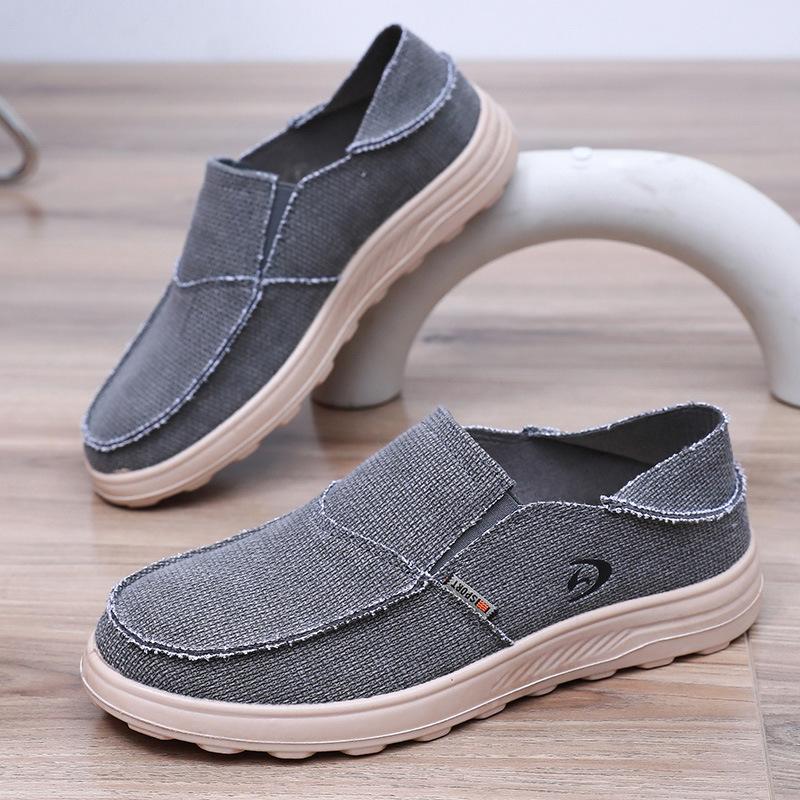 Single Shoes Foreign Trade Canvas Men's Shoes One Pedal Casual Low-top Lazy Shoes Loafers Trendy Men's Half Slippers Cloth Shoes