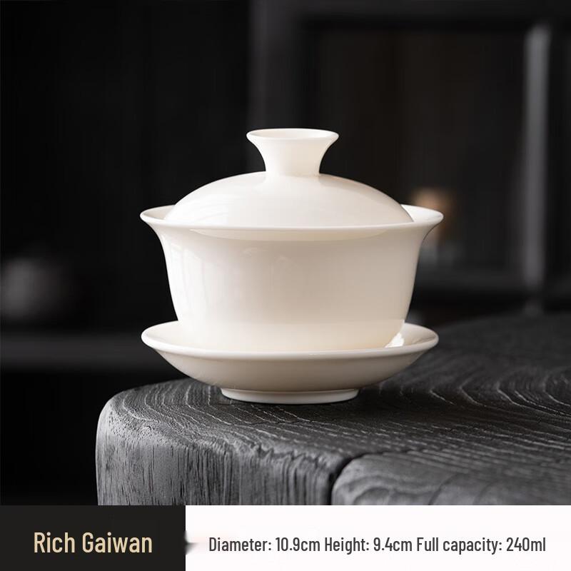 White Porcelain Gaiwan Tea Bowl