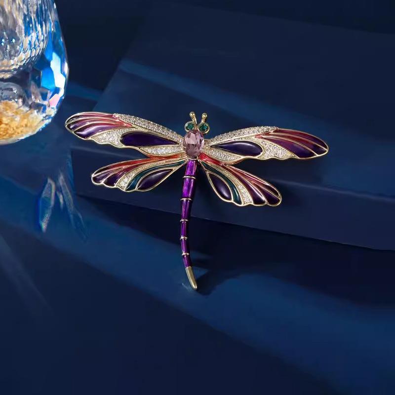 Enamel Dragonfly Brooch Female Elegance Temperament Insect Corsage Niche Design Pin Suit Accessories