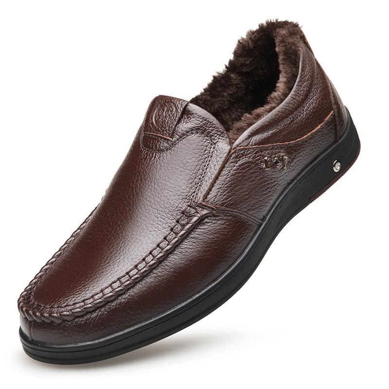 Weiche Leder Herrenschuhe Herren Business Dress Lederschuhe Herren Mode Atmungsaktive Schuhe Ein Pedal Abdeckung Fuß Lässig Einzelne Schuhe