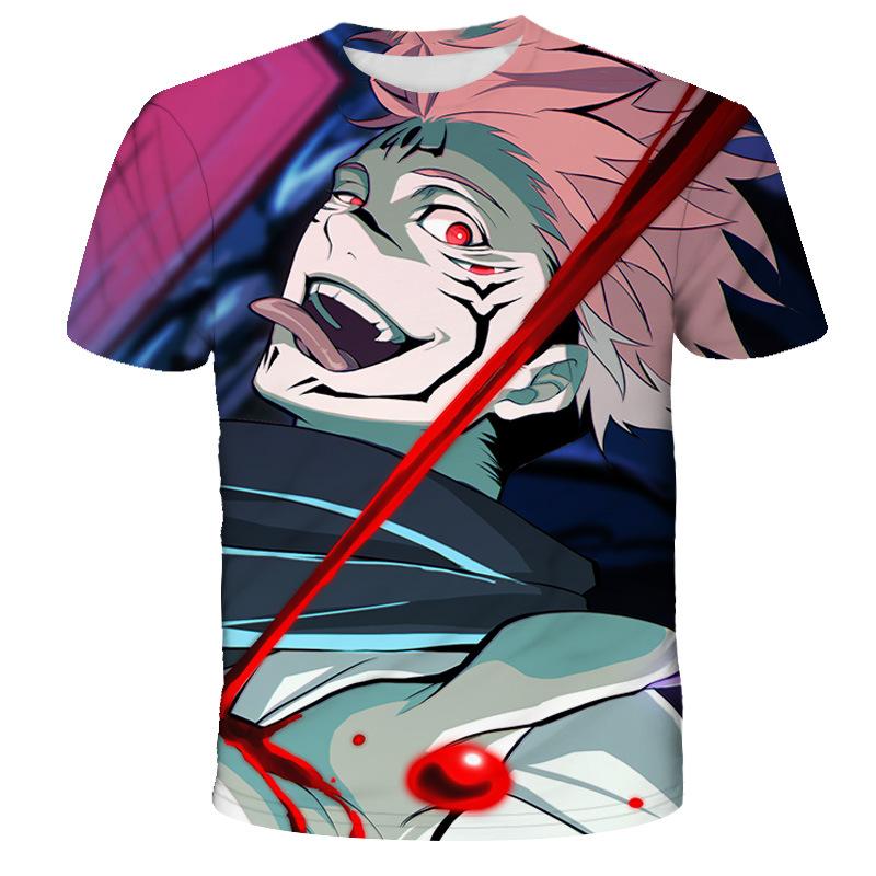 Japanese Anime Jujutsu Kaisen T-Shirts 3D Printed Summer Quick Dry Round Neck Short Sleeves for Men Polyester Do Not Fade
