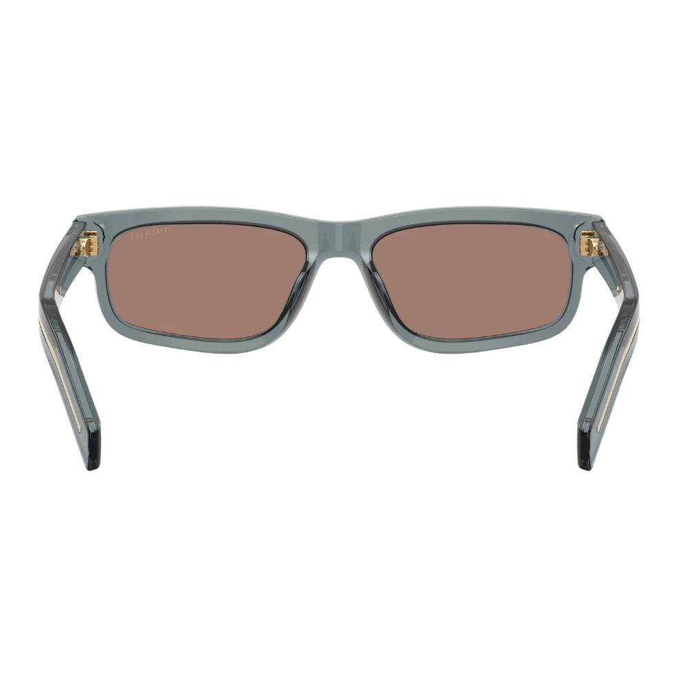 Prada Logo Side Acetate Rectangular Sunglasses Men Sunglasses Light-Gray Blue SPR-B11-S-17T-05D