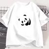 Cartoon Panda Printed T-shirt for Women Casual Hip Hop Harajuku Relaxed T-shirt