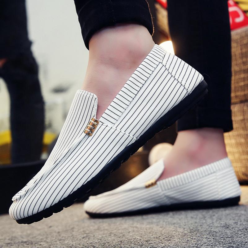 New Models for 2025 Men's Loafers Large Size Light and Comfortable Flat Shoes Men's Breathable Non-slip Soft Casual Canvas Shoes
