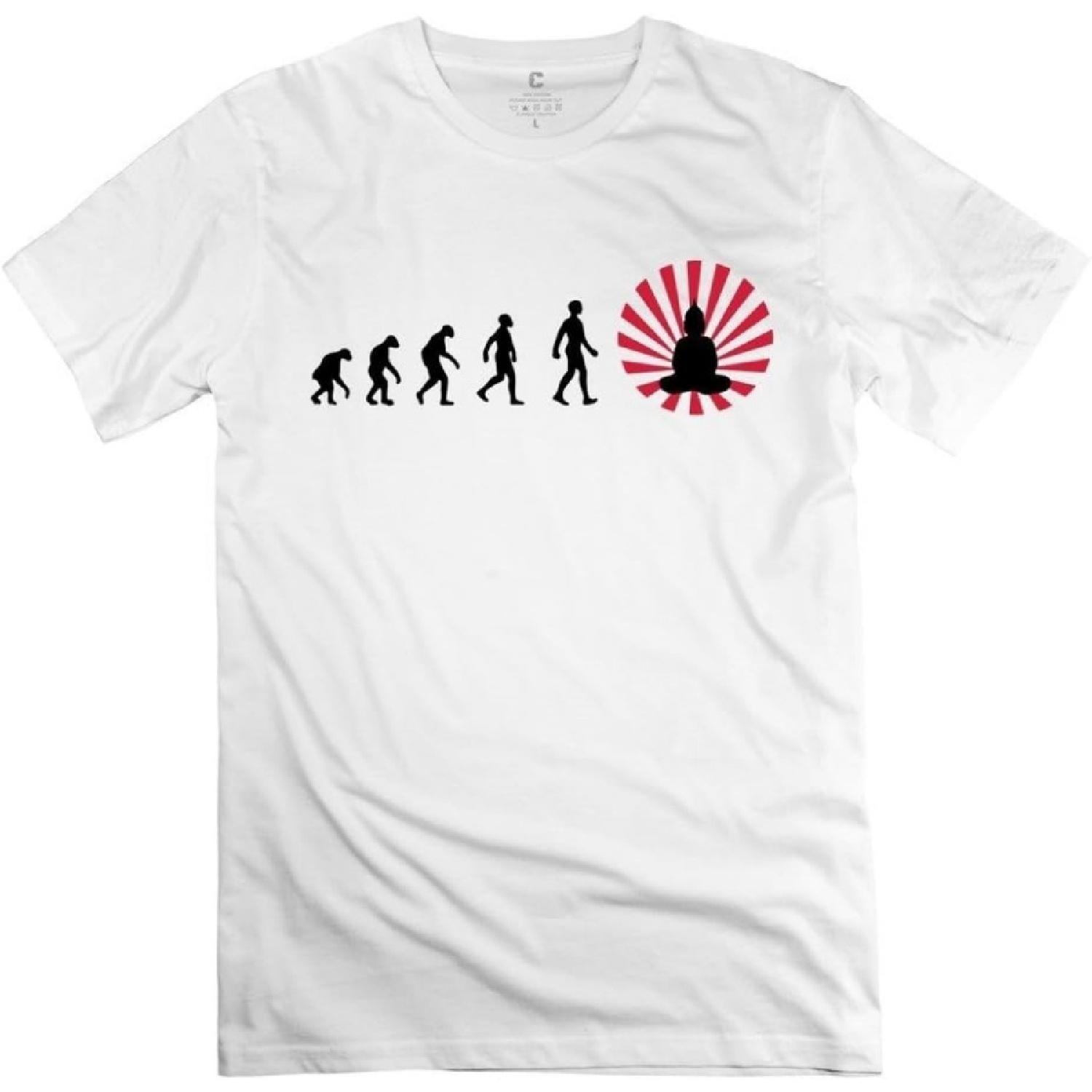 Darwin Evolution Enlightened Buddha Buddhism Short Sleeve Men s T Shirt DeepHeather Vintage By Rahk S