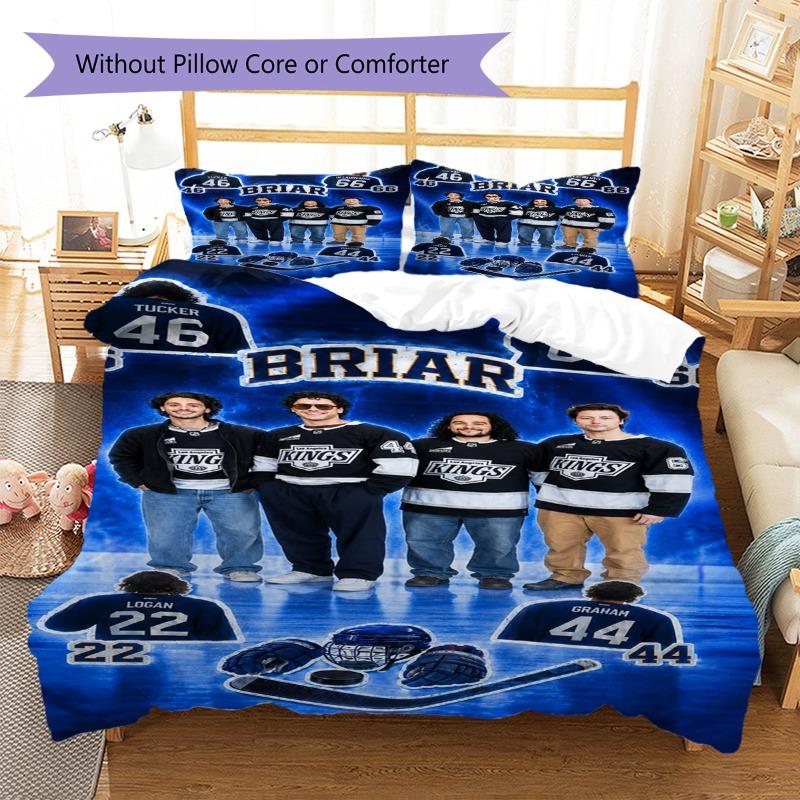 Briar University Hockey Team Portrait Print 3 Pieces Duvet Cover Set Sports Romance Bedding Bedroom Home Decor Without Pillow Core
