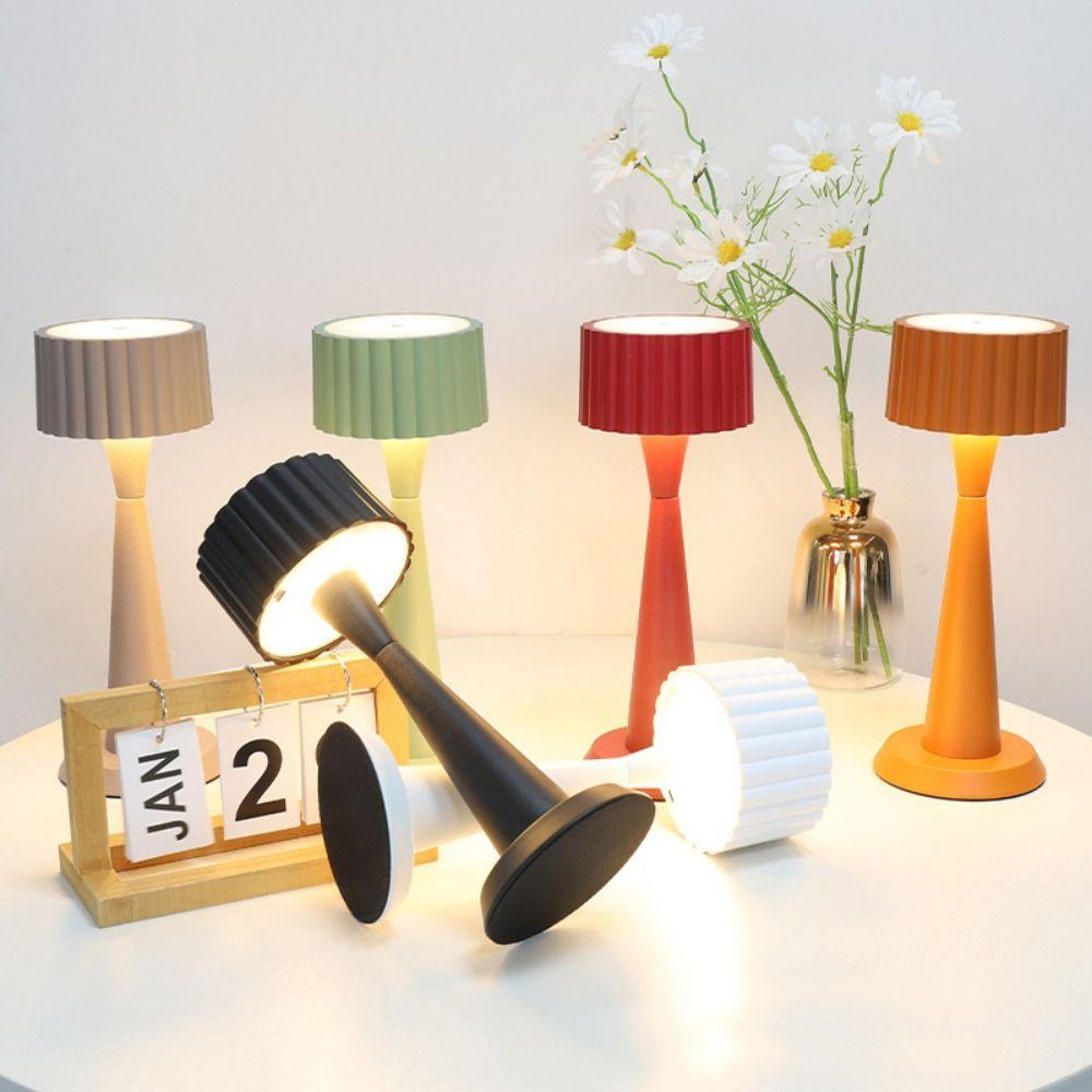 3 Colors Retro Table Lamp Dimmable Touch Sensor LED Reading Lamp Mood Lighting Cordless Touch Desk Lamp Restaurant Decoration