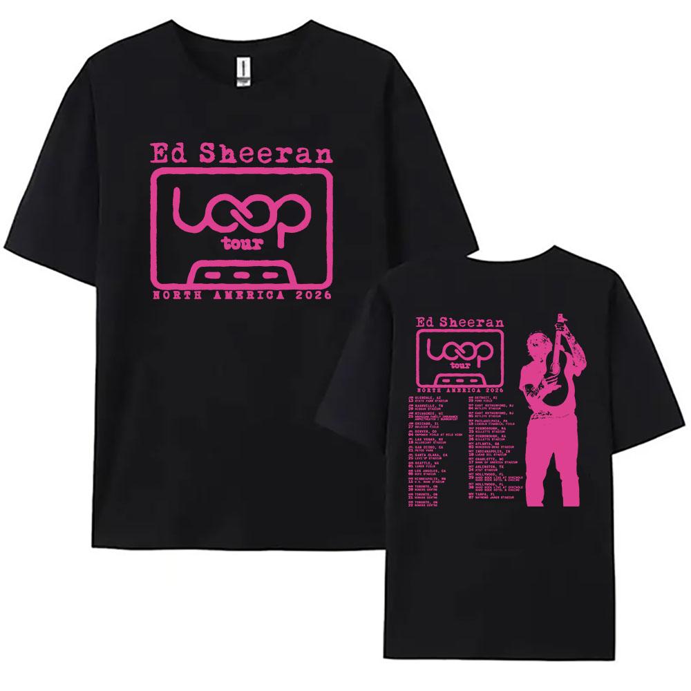 Ed Sheeran Loop Tour T-shirt North America 2026 Graphic Print Tees Summer O-neck Short Sleeve Unisex Tshirts Streetwear