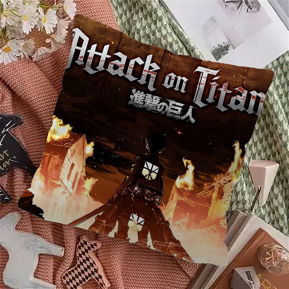 A-Attack O-On T-Titan Levi Ackerman Stitch Lucky Dragon Pillow Cover Sofa Cushion Cover Home Room Decoration Children Gift