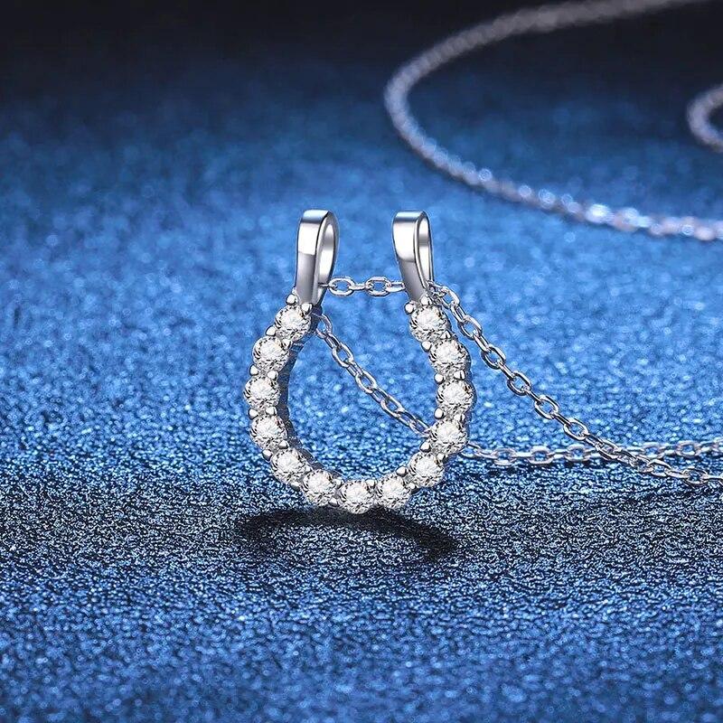 

D Цвет 1CT Муассанит Бриллиантовое Ожерелье Для Женщин Сертифицированный GRA S925 Серебряный U-образный кулон Цепочка на Шею Новое Ювелирное Изделие