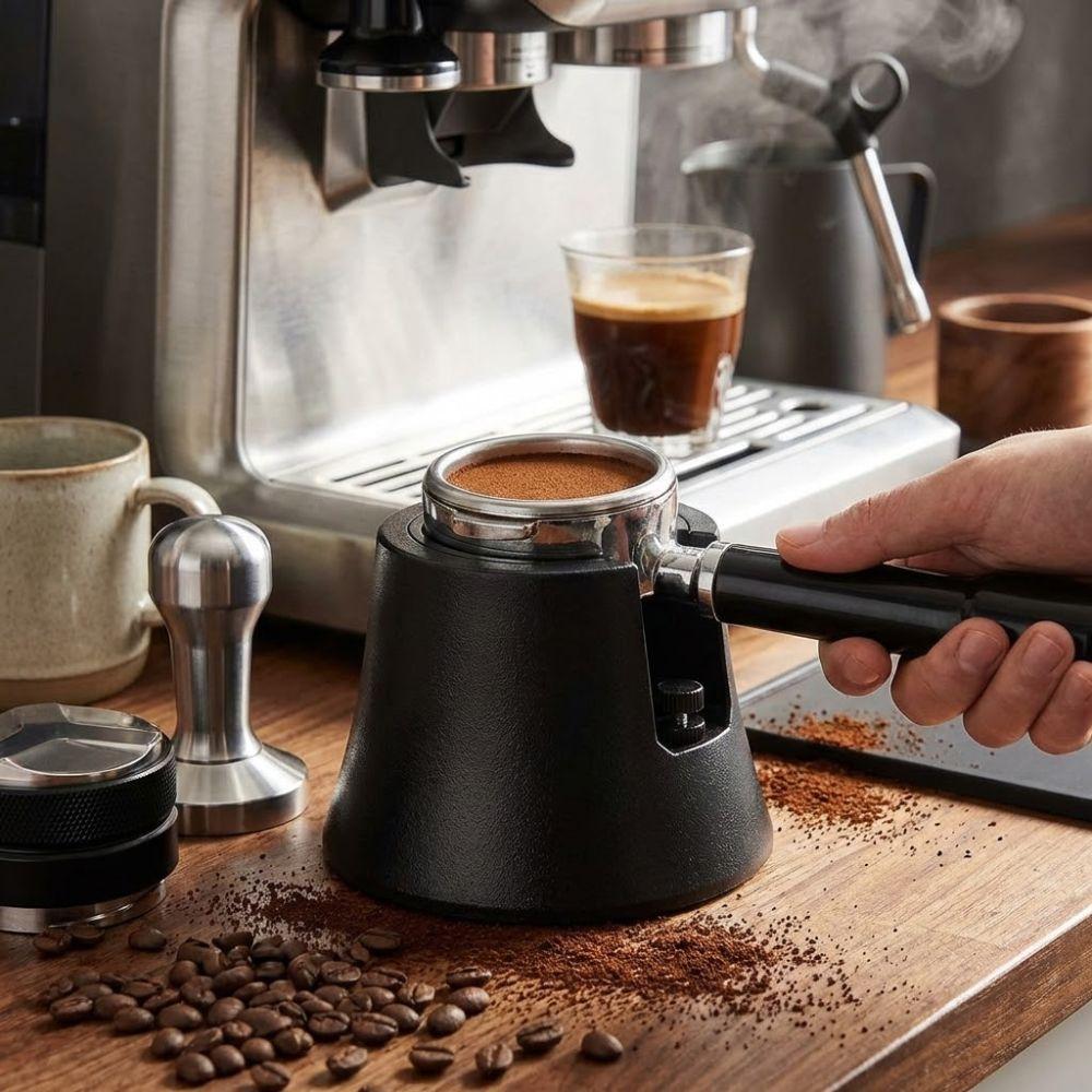 51/53/58 MM Coffee Tamper Holder Anti-slip Base Card Slot Coffee Pressing Seat Height Adjustable Universal Coffee Tamper Base