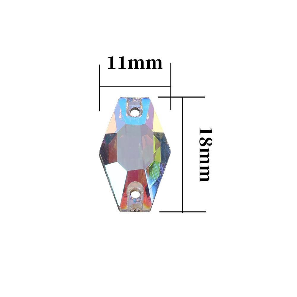 Vase Flat Bottom Glass Hand Sewn Drill Color Double Hole Colorful Ab Crystal Flat Buckle, Glass Rhinestone Diy Material