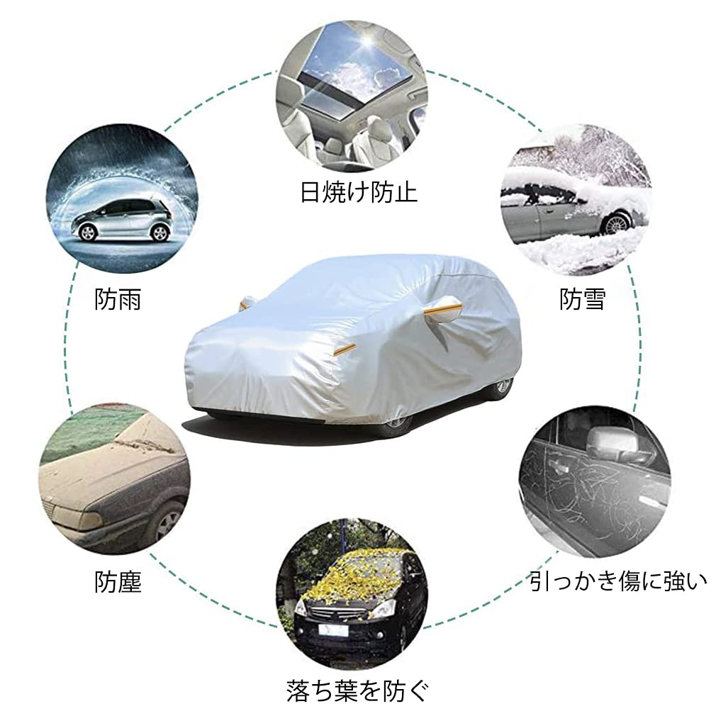 GUNHYI Car Body and UV Suitable for SUVs and Jeeps YM Cover, 4-Layer Construction, Fleece-Lined, Waterproof, Snowproof, Dustproof, Radiant,