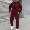Men'S Stand Up Collar Button Casual Long Sleeved Shirt Long Pants Sports Suit