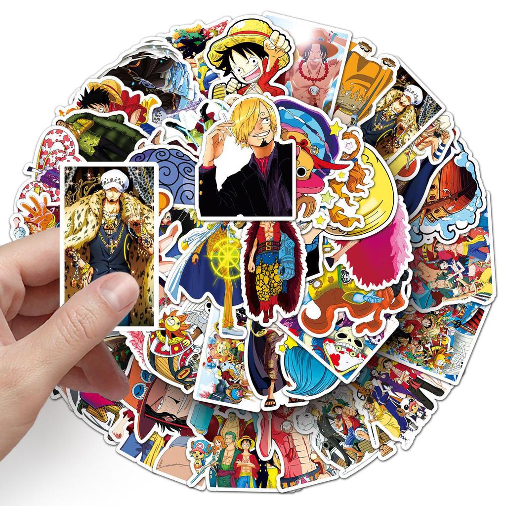 50 One Piece Graffiti Stickers: Anime Cartoon Skateboard and Phone Decor
