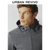 UR Men's Casual Drawstring Hooded Double Zipper Jacket