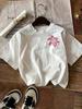 Womens Flower Starfish Letter Design Graphic Tee Casual Crew Neck Short Sleeve Top Creative Simplicity Summer Spring