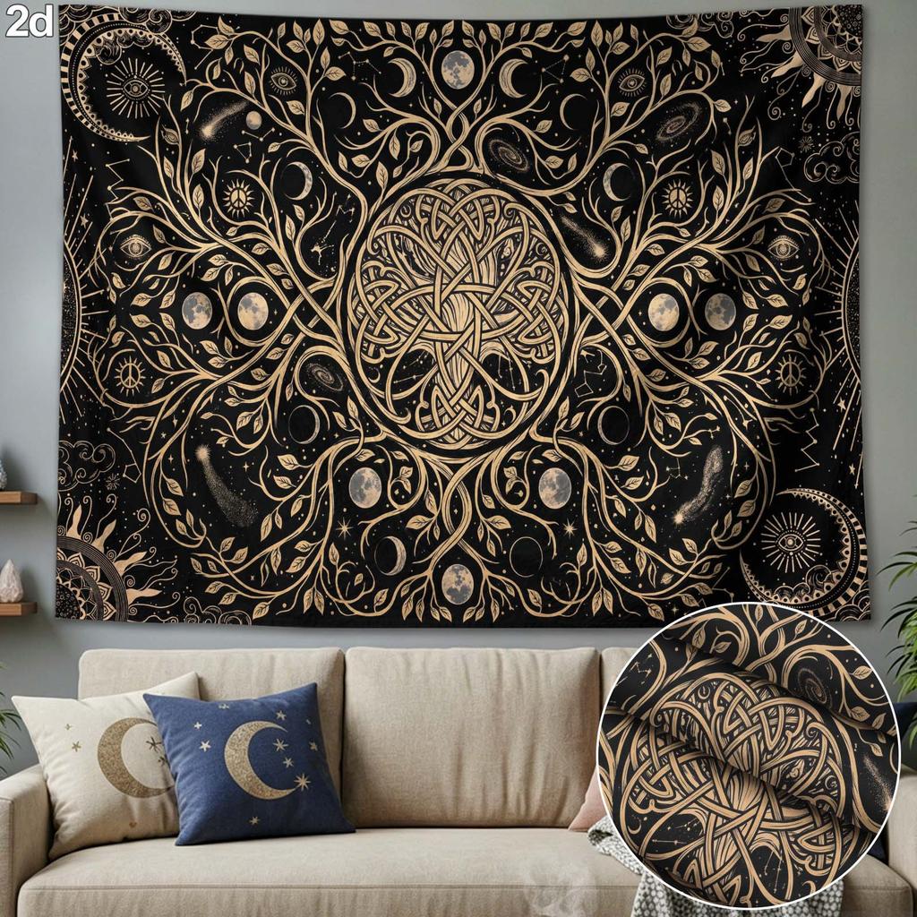 Celtic Pattern Tapestry Wall Hanging Durable Fabric, Horizontal Wall Decor for Living Room, Bedroom, Office, Dormitory - Soft Texture High-Quality Pri
