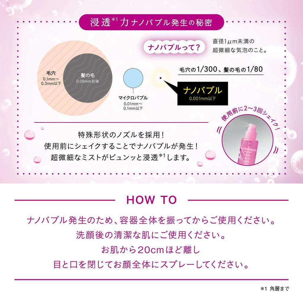 Saborino Nano Bubble Spray A for a Firming Vitamin A Microparticle Toner and Serum [Nanobubbles Plump, Effect! Mist] 2-in-1