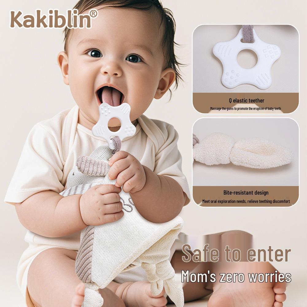 Chewable Cotton Baby Soothing Doll & Bib: Infant Sleep Companion