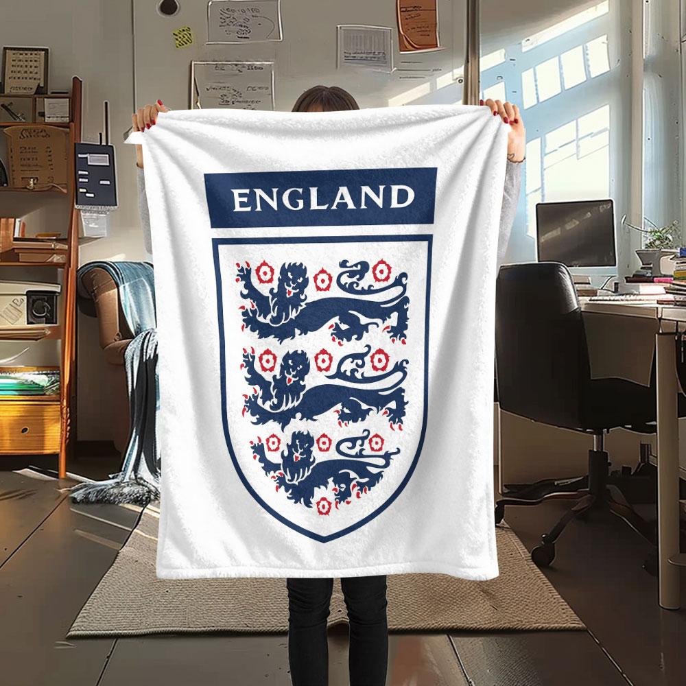 England football Printed Flannel Blanket, soft throw for bedroom sofa, washable,soccer fan merchandise, great gift.