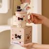 Straw large-capacity mug with lid high-value cute animal ceramic cup household water cup couple gift