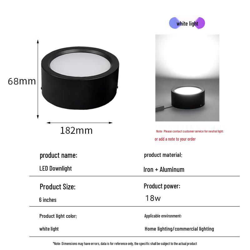 Leilei Zhiguang No-Drill LED Surface-Mounted Downlight