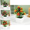 Faux Blooming Rose And Chrysanthemum Sphere With Pot For Indoor Decoration And Gift