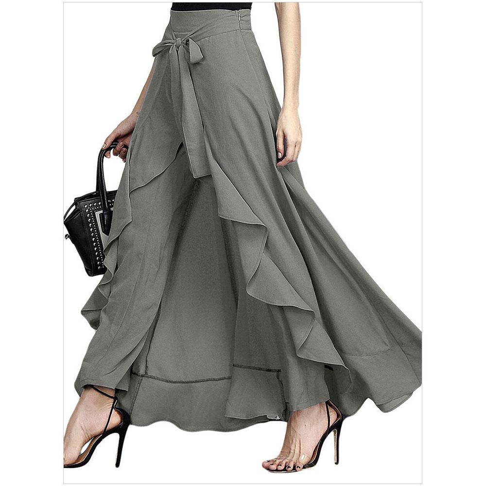 High Waist Pleated Wide Leg Lightweight Retro Breathable Fashion Chiffon Pants Plus Size