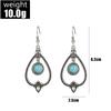 Personalized Earrings Retro Bohemian Peach Heart Hollow Round Turquoise Earrings Earrings